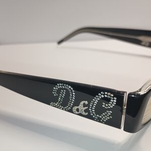 Dolce & Gabbana Black Crystal D&G Logo Glasses